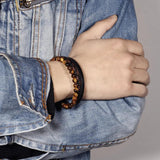 MingAo Stainless Steel Men's Stone Bracelet Magnetic Clasp Gift
