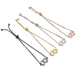 CZ Bracelets Gold/Rose Gold/Black/Silver Bangle Femme Bridal Wedding