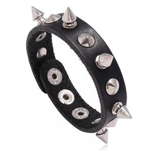 Metal Punk Leather Bracelet Wristbands Gift Jewelry