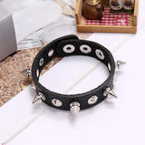 Metal Punk Leather Bracelet Wristbands Gift Jewelry