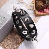 Metal Punk Leather Bracelet Wristbands Gift Jewelry