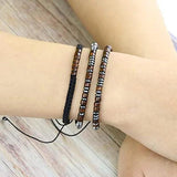 Morse Code Bracelet for Sister Silk Beaded Wrap