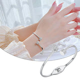 Twisted Cable Wire Stainless Steel Cuff Bracelet
