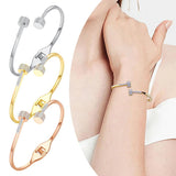 Twisted Cable Wire Stainless Steel Cuff Bracelet