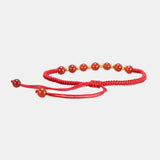 Natural Stone Charms Bracelet Red String Couple Bracelet Wish Card Jewelry Women