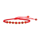 Natural Stone Charms Bracelet Red String Couple Bracelet Wish Card Jewelry Women