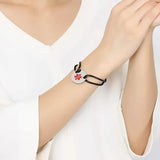 Medical ID Bracelet Stainless Steel Red Rope B421