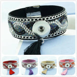 Colorful Velvet Leather Snap Bangle for 18MM Snap Buttons