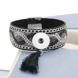 Colorful Velvet Leather Snap Bangle for 18MM Snap Buttons