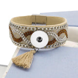 Colorful Velvet Leather Snap Bangle for 18MM Snap Buttons
