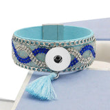 Colorful Velvet Leather Snap Bangle for 18MM Snap Buttons