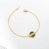 Golden Coin Pendant Bracelet Stainless Steel Non-Fading Jewelry