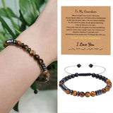 Son & Grandson Code Bracelet Tiger's Eye Gift