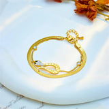 316 Stainless Steel Snake Pendant Double Chain Bracelet For Women