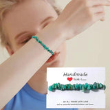 Stone Bead Bracelet & Tassel Earrings Set