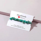 Stone Bead Bracelet & Tassel Earrings Set