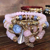 Bohemian Beading Crystal Bracelet 4-pack