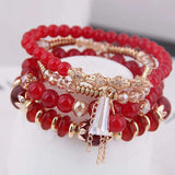 Bohemian Beading Crystal Bracelet 4-pack