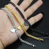 Women Heart ID Bracelet Stainless Steel HB007