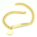Women Heart ID Bracelet Stainless Steel HB007