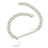 Women Heart ID Bracelet Stainless Steel HB007