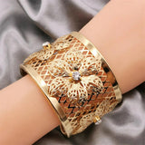 Gothic Plum Blossom Jewelry Charm Cuff Bangles for Women