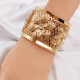 Gothic Plum Blossom Jewelry Charm Cuff Bangles for Women