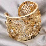 Gothic Plum Blossom Jewelry Charm Cuff Bangles for Women