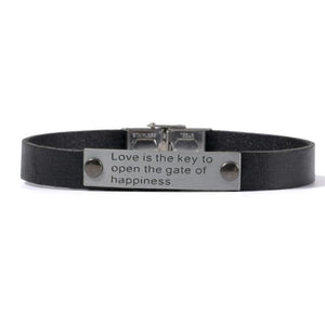 Love Key Nameplate Bracelet Punk Couple Vow Bracelet