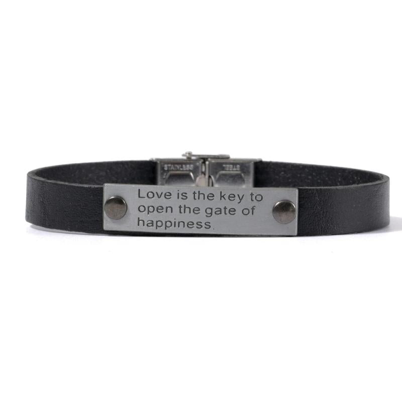 Love Key Nameplate Bracelet Punk Couple Vow Bracelet
