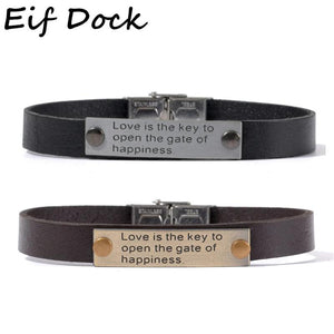 Love Key Nameplate Bracelet Punk Couple Vow Bracelet