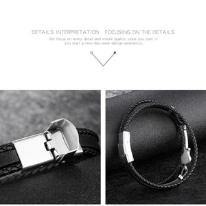 Men's Guitar Bracelet Leather Bangle Rope Layer