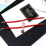 Zodiac Pig Bracelet - Titanium Steel Red Rope