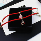 Zodiac Pig Bracelet - Titanium Steel Red Rope
