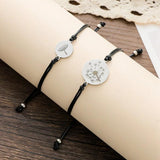 Stainless Steel Dandelion Earrings & Braided Bracelet Set