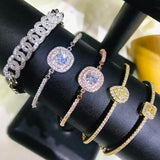 Kpop Tennis Bracelet Zircon Bangles Wedding Jewelry
