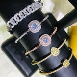 Kpop Tennis Bracelet Zircon Bangles Wedding Jewelry