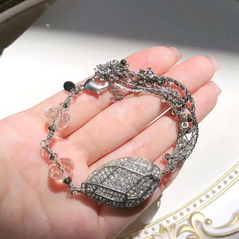 US Glass Ornaments ShanZuan Stretch Bracelet Retro Silver Needle Hand String