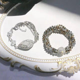 US Glass Ornaments ShanZuan Stretch Bracelet Retro Silver Needle Hand String