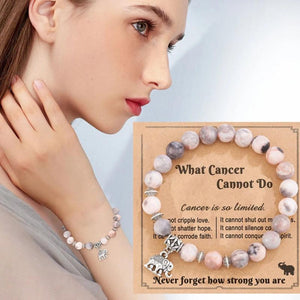 8mm Pink Bead Handstring Charm Bracelet for Women