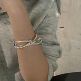 Platinum Plated Hyperbole Bowknot Bangle