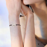 Distance Matching Couple Bracelets - Mother of Pearl Hoop Set