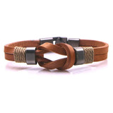 Men's Braided Leather Bracelet & Bangle - Boyfriend Girlfriend Bracelets