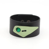 Geometric Women's Leather Bracelet Wide Cuff Bangles