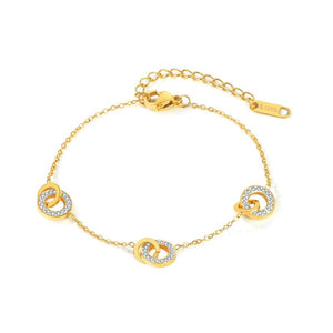 Hammered Double Ring Stainless Steel Bracelets for Sisters