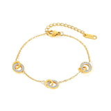 Hammered Double Ring Stainless Steel Bracelets for Sisters