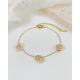 Hammered Double Ring Stainless Steel Bracelets for Sisters