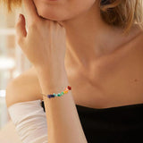 Beaded Bracelet & Champagne Earrings Set for Wedding