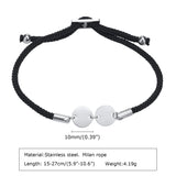 Women's Stainless Steel Bracelets Round Plate Lettering,Custom A-Z Initials