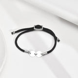 Women's Stainless Steel Bracelets Round Plate Lettering,Custom A-Z Initials